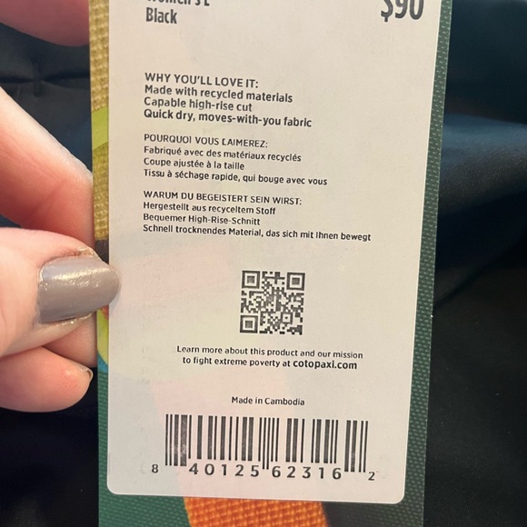 NWT Cotopaxi Women's Cerro Travel Tight Black with Maroon Accent at Ankle Size L - Picture 8 of 9